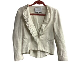 Derek Lam 10‎ Crosby Fringed Blazer Peplum Jacket Career Wear Size 2